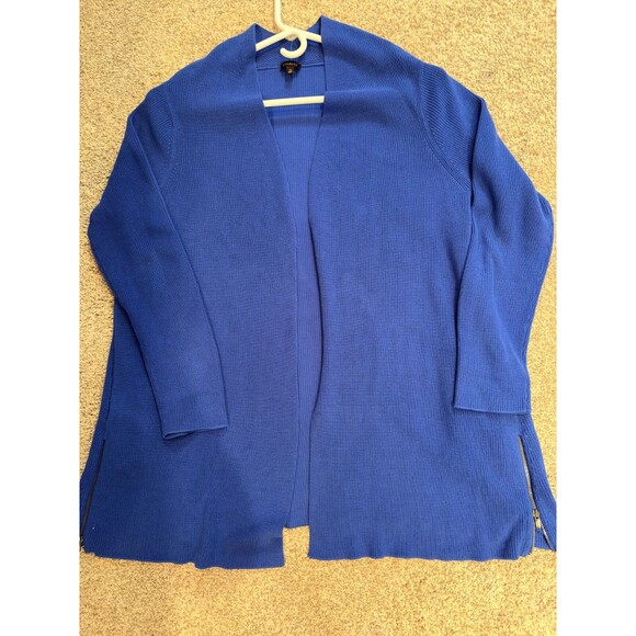 Talbots XL Blue Boyfriend Cardigan. Decorative Side Zippers  Sty 4945 Capsule - Picture 15 of 16